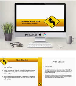 黄色交通警示PowerPoint模板免费.ppt[共3张]